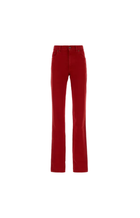 Straight-Leg Trousers in Red