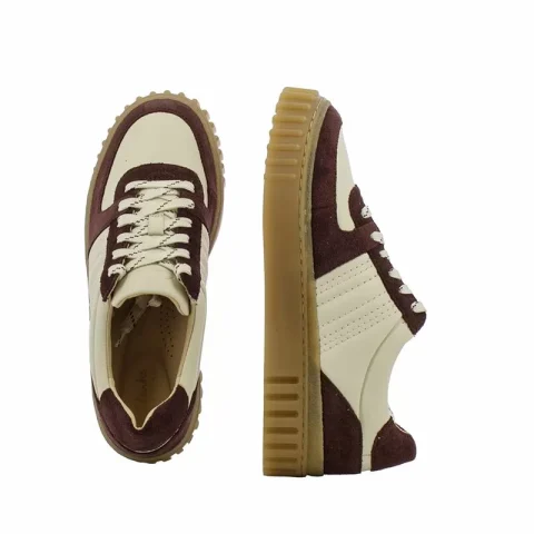 Дамски Сникърс CLARKS – 26185508 MAYHILL LACE BURGUNDY COMBI — снимка 5