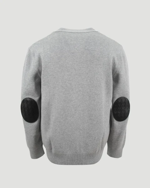 Cashmere Cardigan in Light Grey Melange — снимка 2