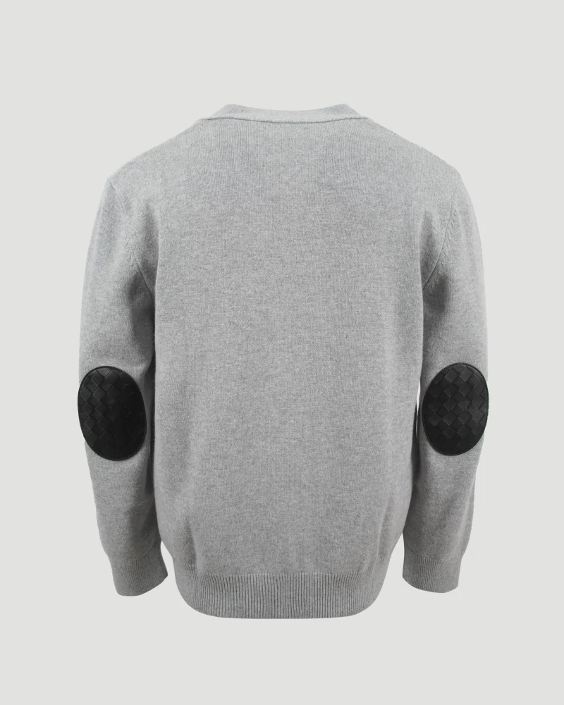 Cashmere Cardigan in Light Grey Melange — снимка 2