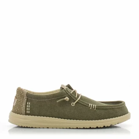 Мъжки Ежедневни HEY DUDE – 43084-3YT WALLY WORKWEAR GREEN/CREAM