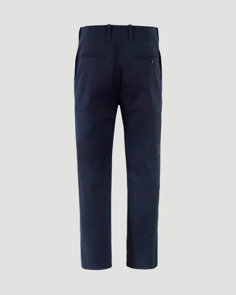 Fitted Chino Trousers in Navy — снимка 3