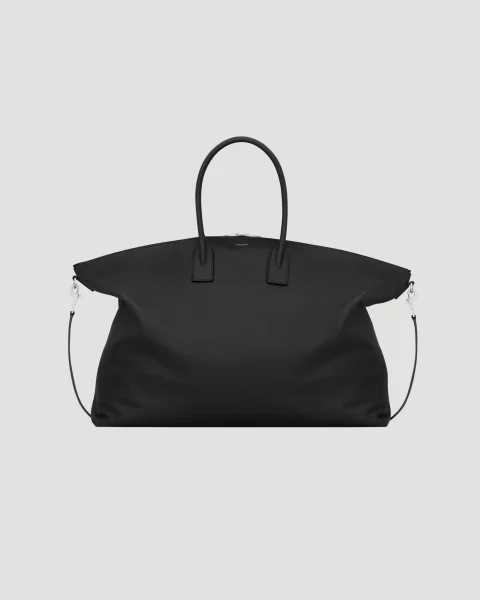 Giant Bowling Tote in Grained Leather