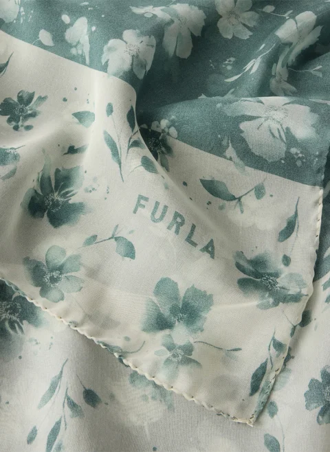 Шал от коприна Furla Primavera Toni Edera Green — снимка 3