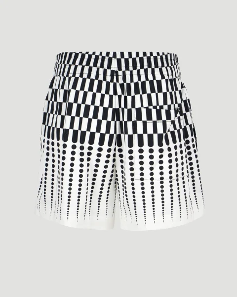 Shorts in Black and White Geometric Print — снимка 3