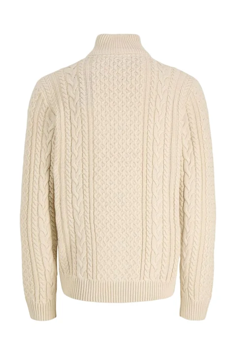 Плетено Jprblucallum Cable Half Zip 12299947 13-0908 TCX parchment — снимка 2