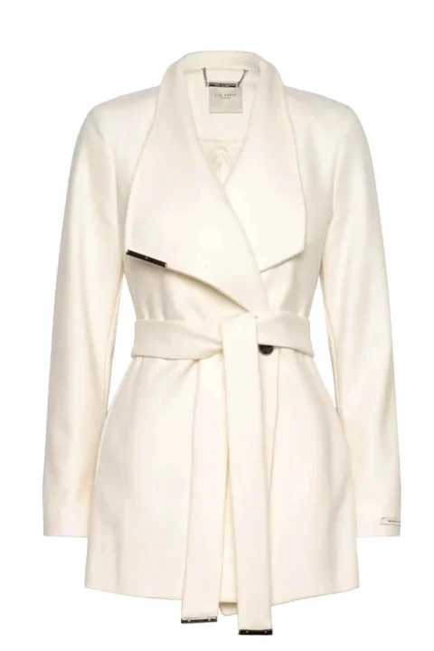 Палто Rosess Short Belted Wool Wrap 249308 ivory