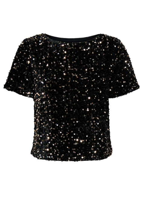 Top Onlanika Ss Sequins Boat 15358489 C-N10 black/kobber sequins