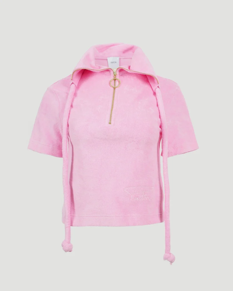 Cotton Polo Shirt in Pink