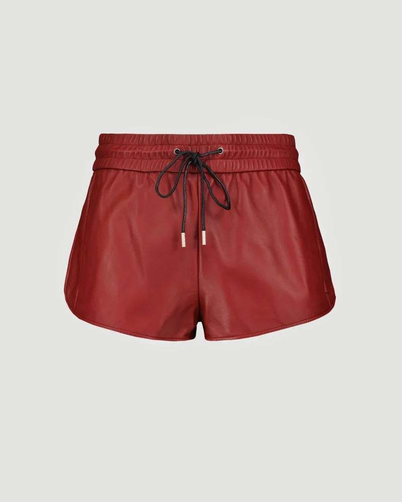 Leather Shorts in Bordeaux