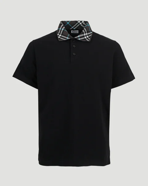 Cotton Polo Shirt in Black