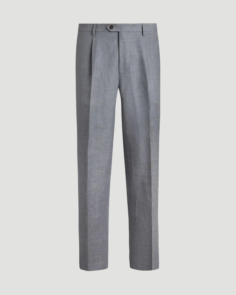 Linen and Wool Trousers in Grey