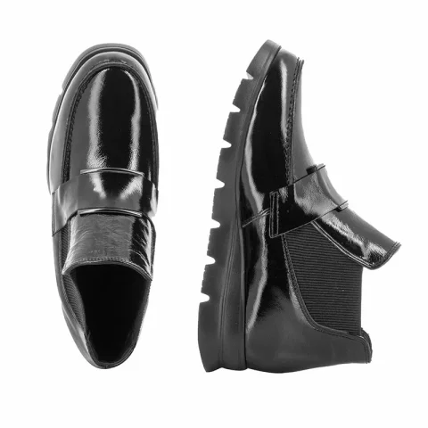 Дамски Равни Боти VERONELLA – 375-2221 BLACK PATENT — снимка 4
