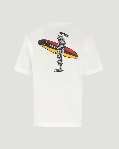 Surfer Knight Cotton T-Shirt in Chalk — снимка 3