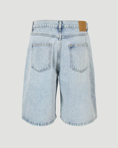 Graffiti Denim Shorts in Mid Wash — снимка 4
