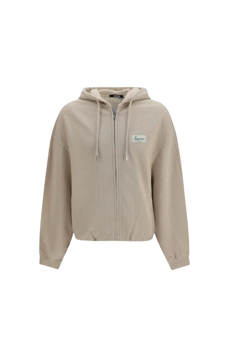 The Corso Zip Hoodie in Beige