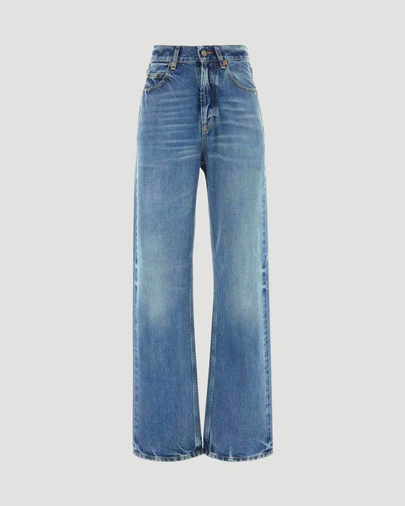 V-Waist Long Baggy Jeans in 50's Blue