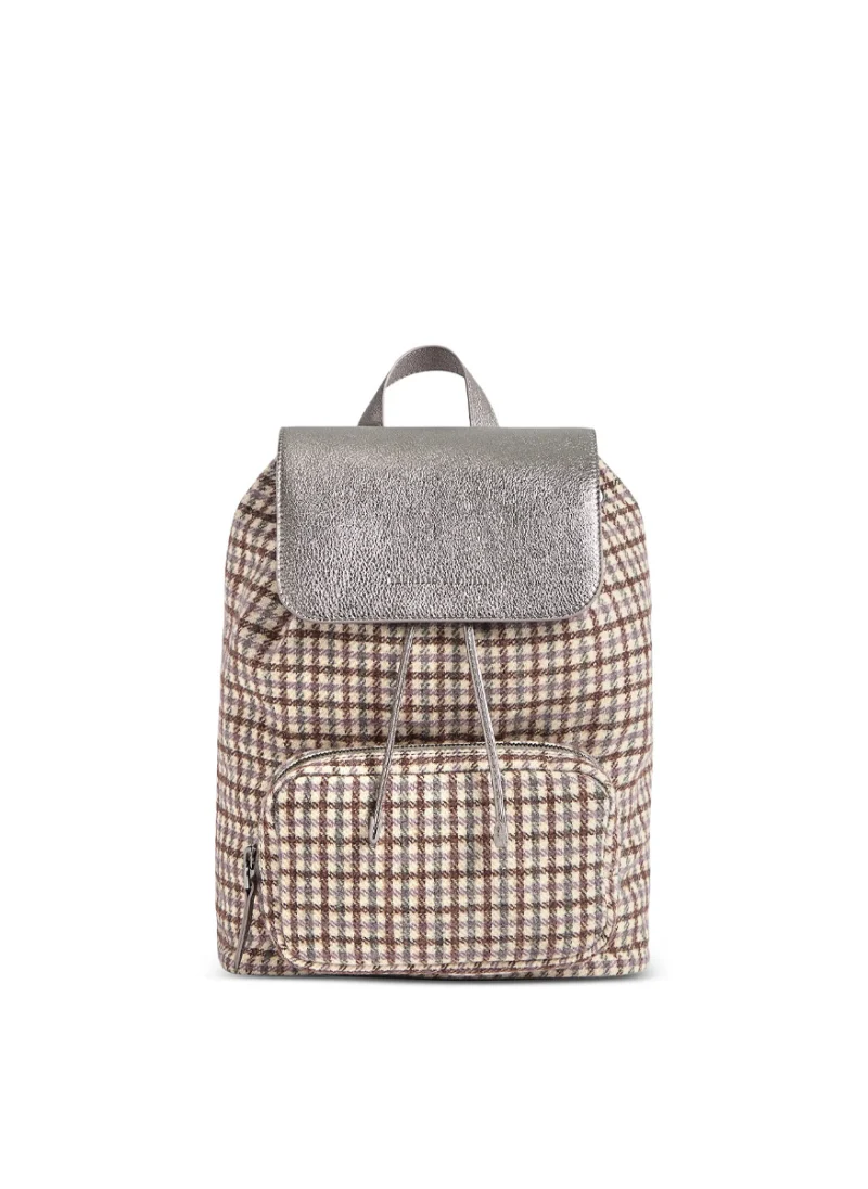 Карирана раница с вълна Brunello Cucinelli Kids