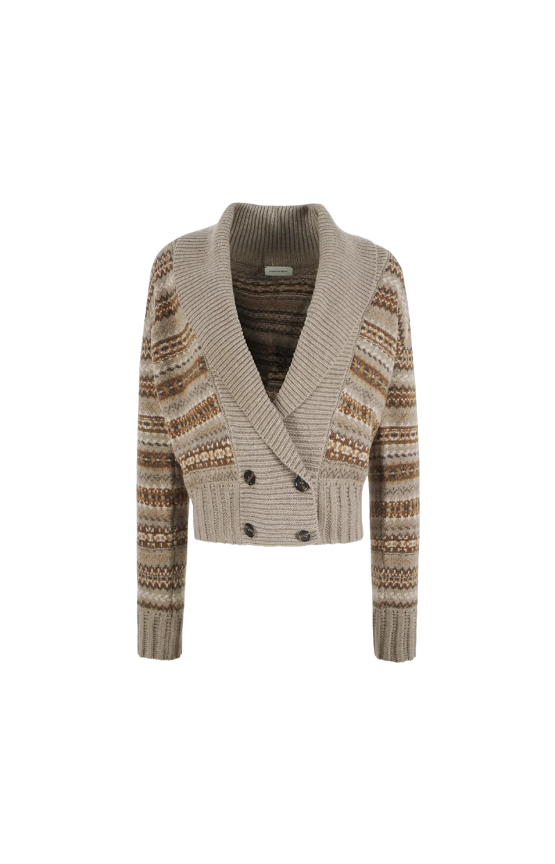 Cashmere Knit Cardigan in Camel