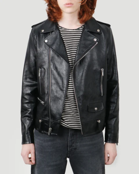 Classic Leather Biker Jacket — снимка 4