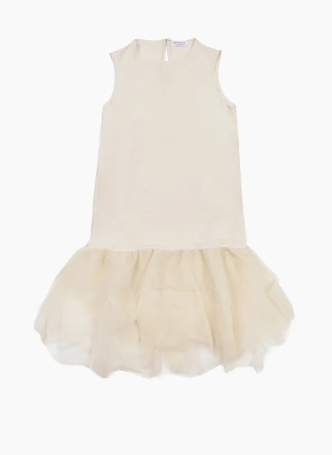 Рокля с тюл 'Diamond yarn' Brunello Cucinelli Kids 8-10 — снимка 2