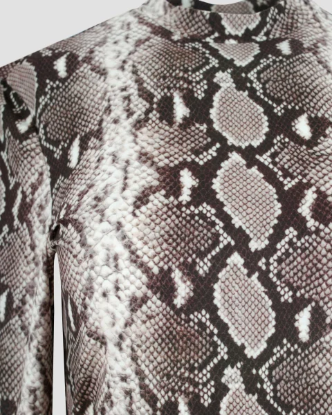 Snake Print Long-Sleeved Top — снимка 3