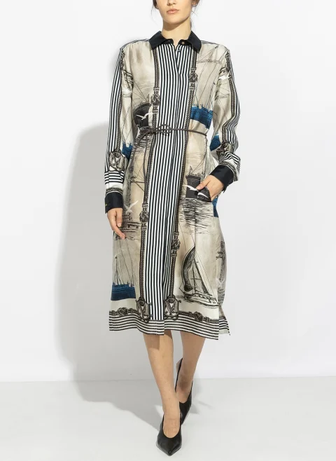 Рокля-риза с принт Max Mara Mxmteismo