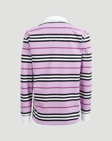 Long-Sleeve Striped Cotton Polo Shirt — снимка 2