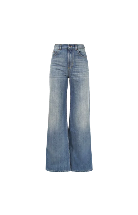 Wide-Leg Denim Jeans