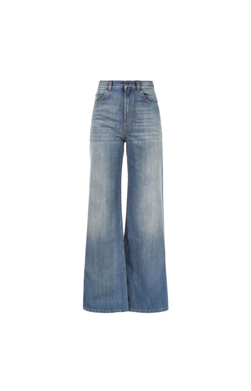 Wide-Leg Denim Jeans