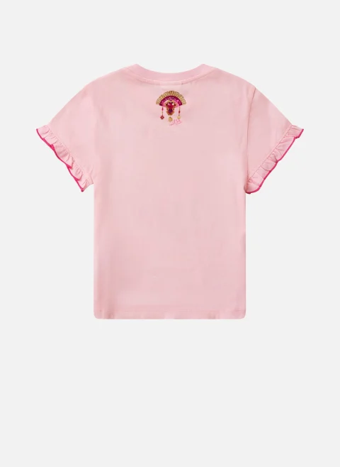 Тишърт с декоративни кристали 'Flamenco rose' Camilla Kids — снимка 2