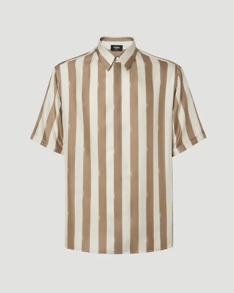 Beige Pequin Silk Shirt