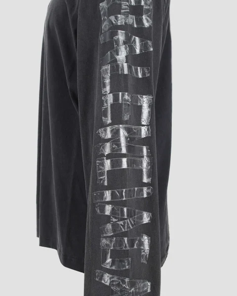 Transparent Tape Shifted Oversized Long Sleeve T-Shirt — снимка 2