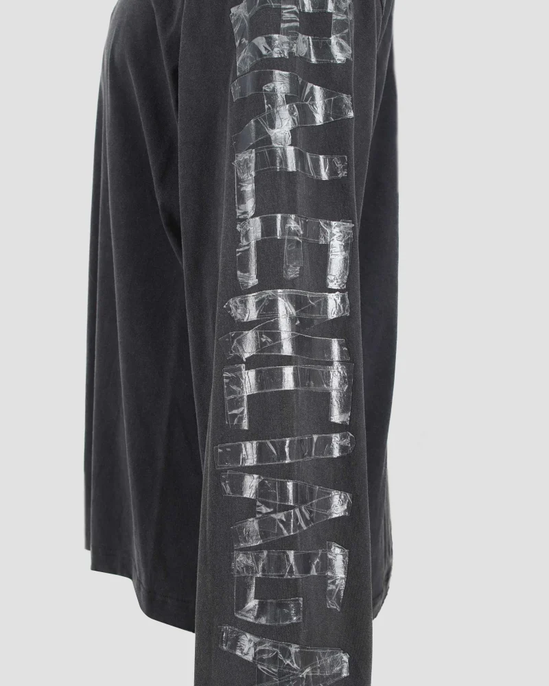 Transparent Tape Shifted Oversized Long Sleeve T-Shirt — снимка 2