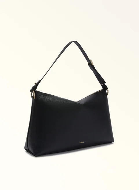 Кожена чанта Furla Debby Nero — снимка 6