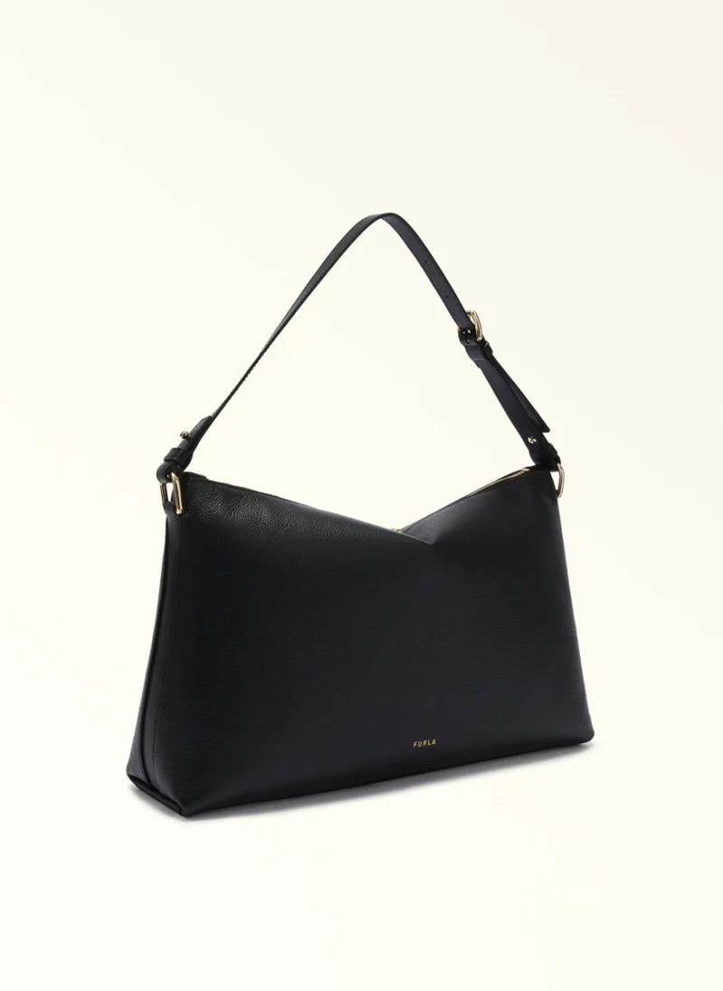 Кожена чанта Furla Debby Nero — снимка 6