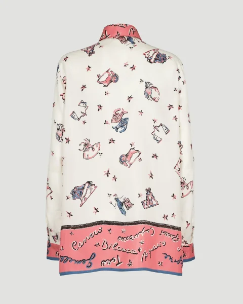 Multicolor Silk Shirt in Pink — снимка 2
