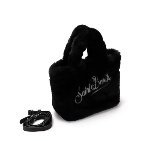 Дамска черна чанта Mini Vanity SAINT BARTH — снимка 5