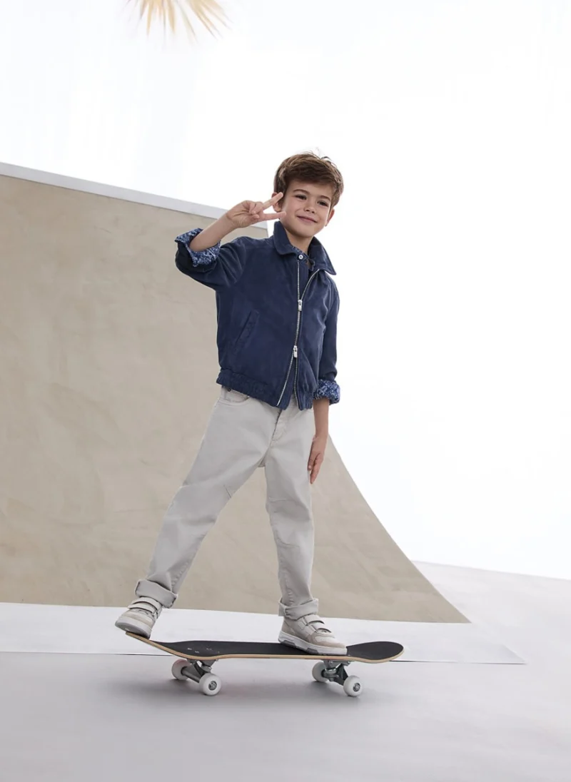 Деним с контрастни детайли Brunello Cucinelli Kids 6 — снимка 9