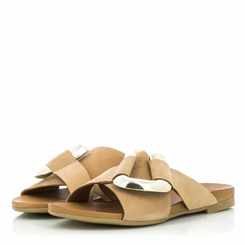 Дамски равни чехли VERANO – 030.02.1589 TOAST NUBUCK — снимка 3