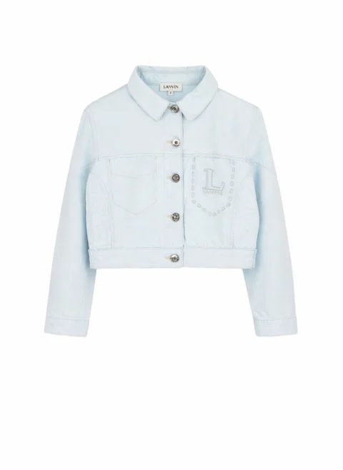 Яке от деним с бродерия Lanvin Kids
