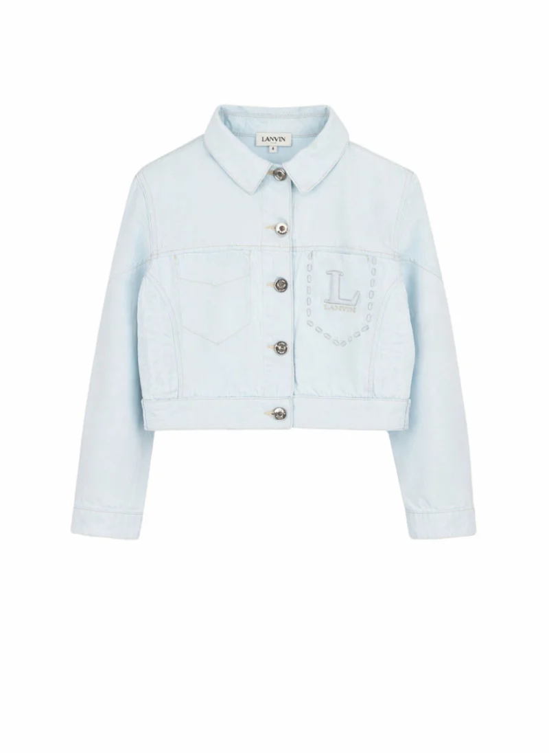 Яке от деним с бродерия Lanvin Kids