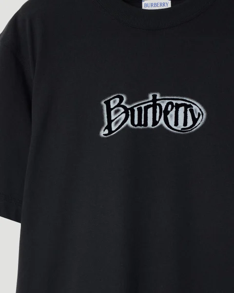 Logo Cotton T-Shirt in Coal — снимка 2