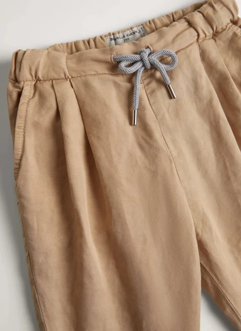 Панталон с лен Brunello Cucinelli Kids 8-10 — снимка 3