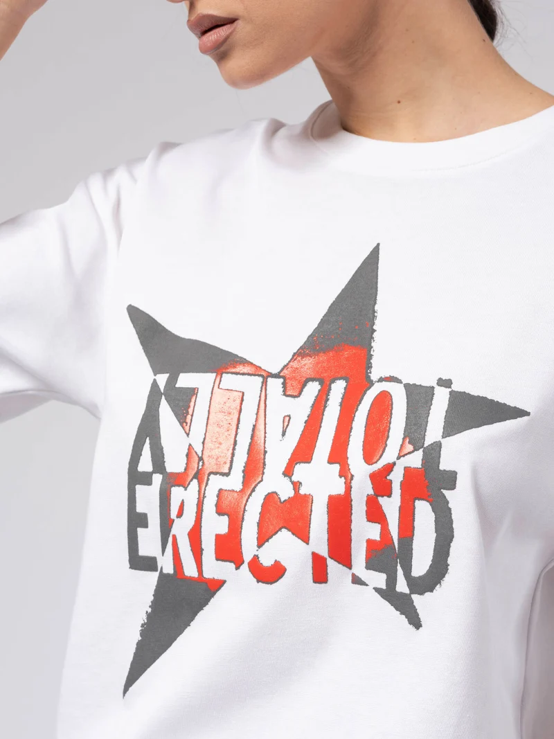 Бяла овърсайз тениска RED STAR — снимка 11