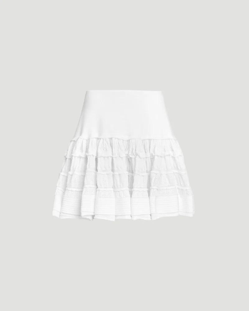 Wool Crinoline Skirt in White