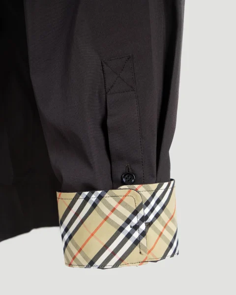 Regular Fit Cotton Poplin Shirt in Dark Brown — снимка 2