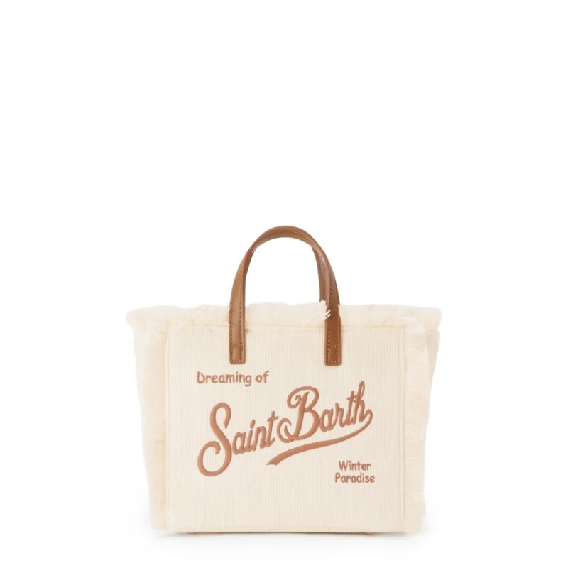 Дамска бяла чанта Mini Vanity SAINT BARTH