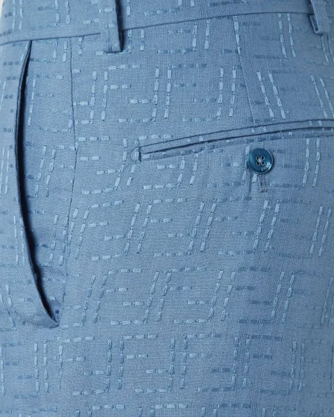 Blue Linen FF Jacquard Shorts — снимка 2