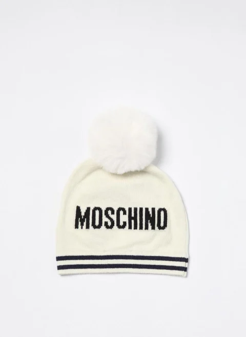 Шапка с помпон Moschino Kids — снимка 4